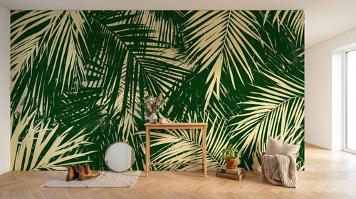 Design A0906 — Papier peint Palmier Tropical Vert - Collection 4 — Novomur