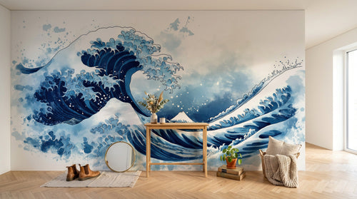 Design A0925 — Papier peint Mont Fuji et Hokusai — Novomur