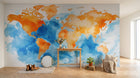 Design A0934 — Papier peint Carte du Monde — Novomur