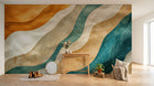 Design A0955 — Papier peint Art Abstrait Vagues et Lignes — Novomur