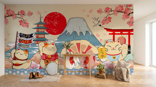 Design AS0707 — Papier peint Mont Fuji et Hokusai — Novomur