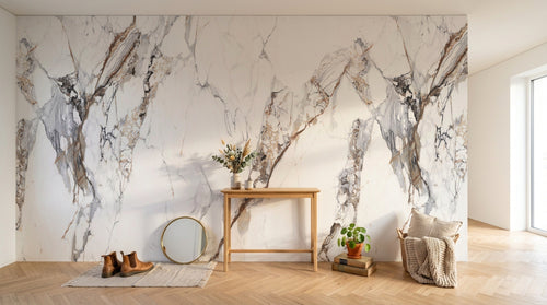 Design C0691 — Papier peint Marbre Blanc Classique - Collection 2 — Novomur