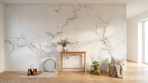 Design C0777 — Papier peint Marbre Blanc Classique - Collection 1 — Novomur
