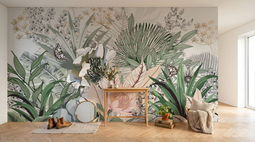 Design D0053 — Papier peint Palmier Tropical Vert - Collection 3 — Novomur