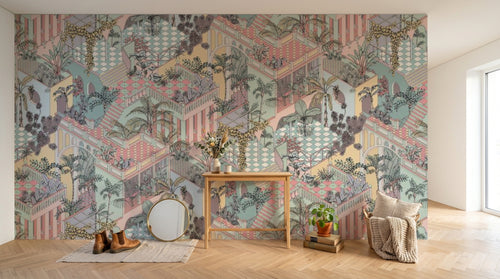 Design D0168B — Papier peint Art Déco Éventails et Or - Collection 2 — Novomur