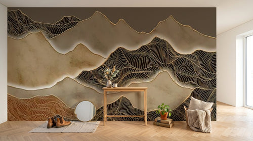 Design D0326 — Papier peint Paysage Montagne Minimaliste - Collection 1 — Novomur