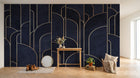 Design D0859 — Papier peint Art Déco Éventails et Or - Collection 1 — Novomur