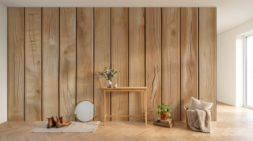 Design D0889 — Papier peint Bois Rustique Blanchi — Novomur