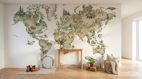 Design D0961 — Papier peint Carte du Monde — Novomur