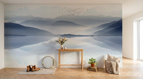 Design E0284 — Papier peint Paysage Montagne Réaliste — Novomur