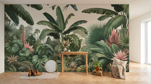 Design F0028 — Papier peint Jungle Tropicale Dense Aquarelle — Novomur