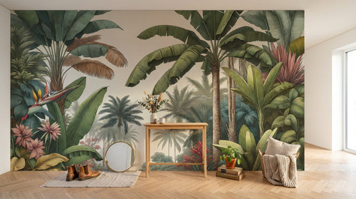 Design F0144 — Papier peint Jungle Tropicale Dense Aquarelle — Novomur
