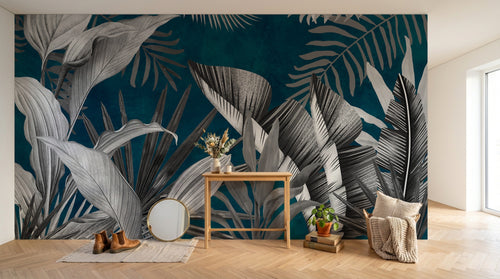 Design F0153 — Papier peint Palmier Tropical Vert - Collection 2 — Novomur