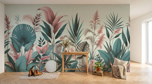 Design F0251 — Papier peint Palmier Tropical Vert - Collection 1 — Novomur
