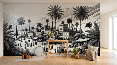 Design F0310 — Papier peint Paysage Désert et Cactus — Novomur
