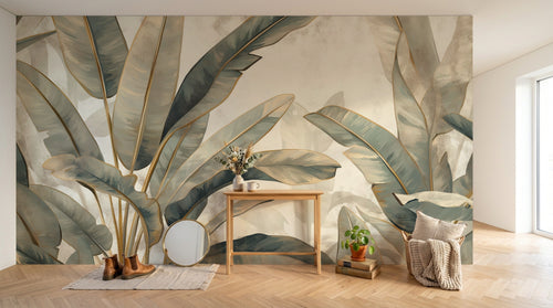Design F0356 — Papier peint Palmier Tropical Vert - Collection 3 — Novomur