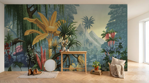 Design F0415 — Papier peint Palmier Tropical Vert - Collection 3 — Novomur