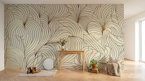 Design F0496 — Papier peint Art Abstrait Vagues et Lignes — Novomur