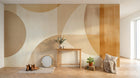 Design F0675 — Papier peint Art Abstrait Bauhaus Beige - Collection 2 — Novomur