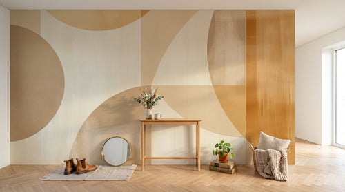 Design F0675 — Papier peint Art Abstrait Bauhaus Beige - Collection 2 — Novomur