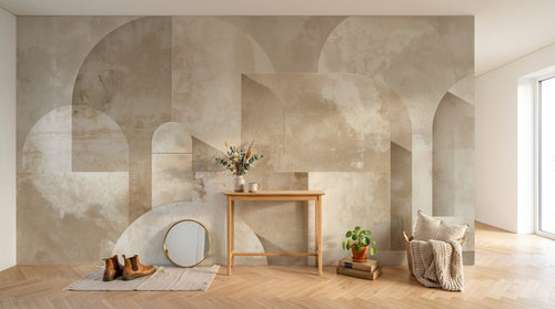 Design F0681 — Papier peint Art Abstrait Bauhaus Beige - Collection 1 — Novomur
