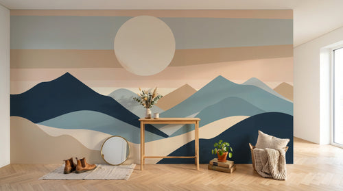 Design F0787 — Papier peint Paysage Montagne Minimaliste - Collection 1 — Novomur