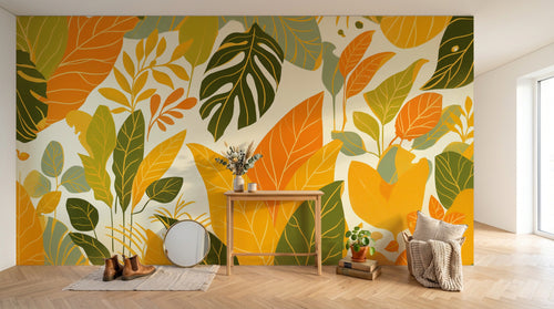 Design F0796 — Papier peint Palmier Tropical Vert - Collection 2 — Novomur