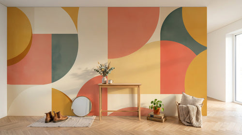 Design F0841 — Papier peint Art Abstrait Bauhaus Coloré - Collection 1 — Novomur