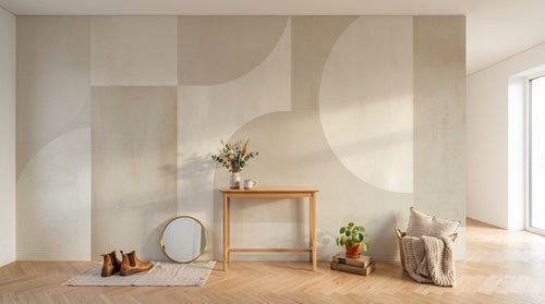 Design F0869 — Papier peint Art Abstrait Bauhaus Beige - Collection 2 — Novomur