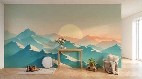 Design F0903 — Papier peint Paysage Montagne Minimaliste - Collection 1 — Novomur