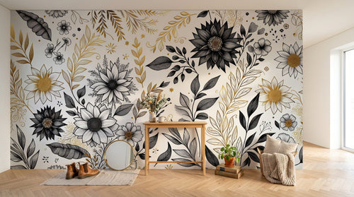 Design F0947 — Papier peint Floral Pivoines et Roses - Collection 1 — Novomur