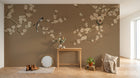 Design FC280 — Papier peint Prunier oiseaux fond taupe chinoiserie — Novomur