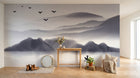 Design FC350 — Papier peint Paysage encre sumi-e montagnes barque — Novomur