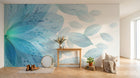 Design L0354 — Papier peint Grande fleur bleue eclatee turquoise — Novomur