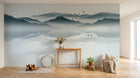 Design L1013 — Papier peint Paysage encre bleue montagnes reflet lac — Novomur