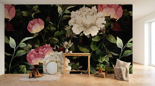 Design SD0015 — Papier peint Floral Pivoines et Roses - Collection 1 — Novomur