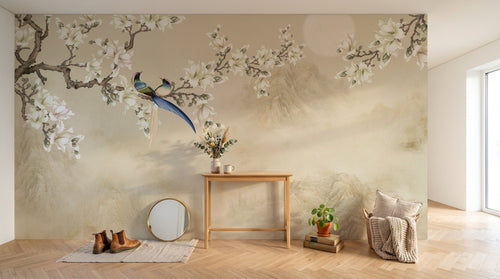 Design SD0103 — Papier peint Magnolia & Oiseaux — Novomur