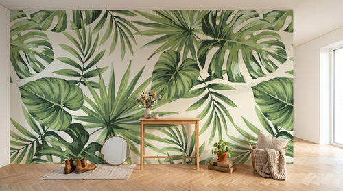 Design SD0468 — Papier peint Palmier Tropical Vert - Collection 4 — Novomur
