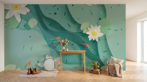 Design SK0002 — Papier peint Asie Encre Bleue — Novomur