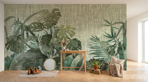 Design SK0055 — Papier peint Palmier Tropical Vert - Collection 2 — Novomur
