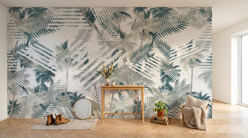 Design SK0101 — Papier peint Palmier Tropical Vert - Collection 4 — Novomur