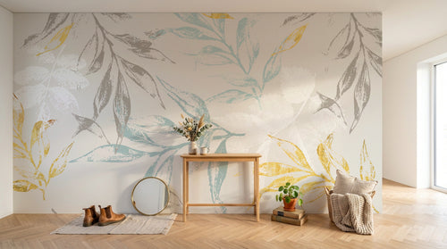 Design SK0115 — Papier peint Botanique Feuilles Dorées — Novomur