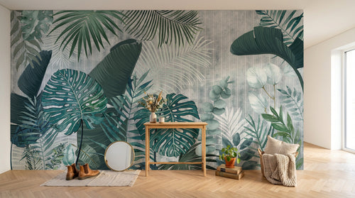 Design SK0158 — Papier peint Palmier Tropical Vert - Collection 1 — Novomur
