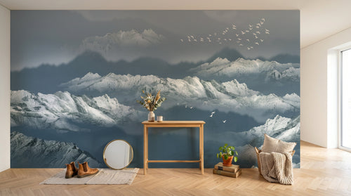 Papier peint Paysage Oriental Gris Perle - Sur mesure - Design SK0177