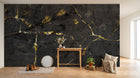Design SK0428 — Papier peint Marbre Noir et Or Luxe - Collection 2 — Novomur