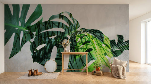 Design SK0440 — Papier peint Palmier Tropical Vert - Collection 4 — Novomur