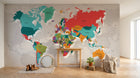 Design SK0450 — Papier peint Carte du Monde — Novomur