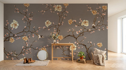 Design SK0545 — Papier peint Floral Pivoines et Roses - Collection 1 — Novomur