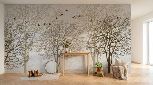 Design SK0549 — Papier peint Forêt Pins et Sapins - Collection 2 — Novomur