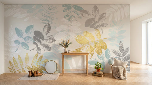 Design SK0594 — Papier peint Botanique Feuilles Dorées — Novomur
